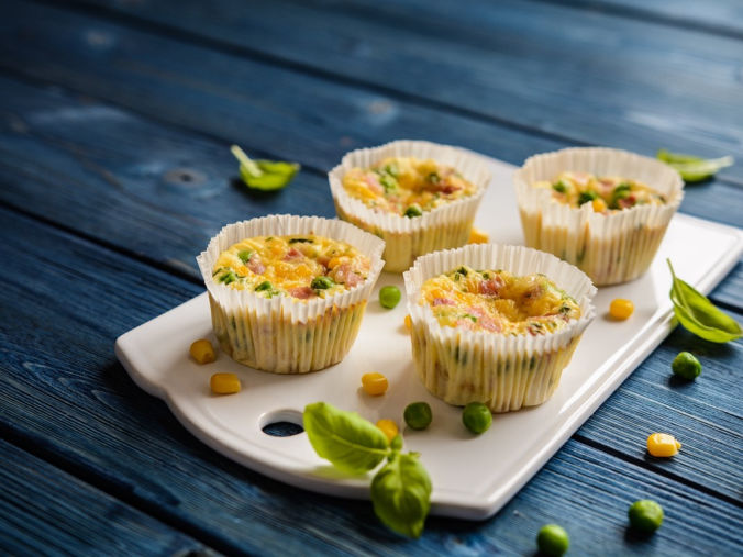 BLW Recipe: Mini frittatas with ham, pea, cheese and corn